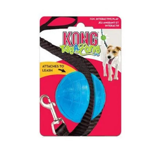 kong ball zum apportieren und befestigen an der leine fuer hunde