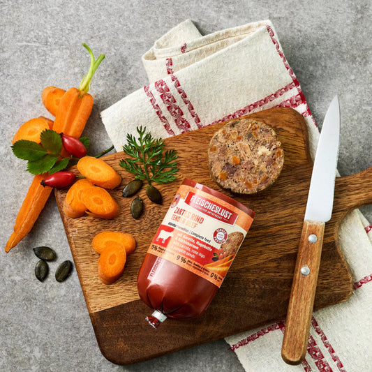 Fleischeslust zartes Rind Nassfutter fuer Hunde