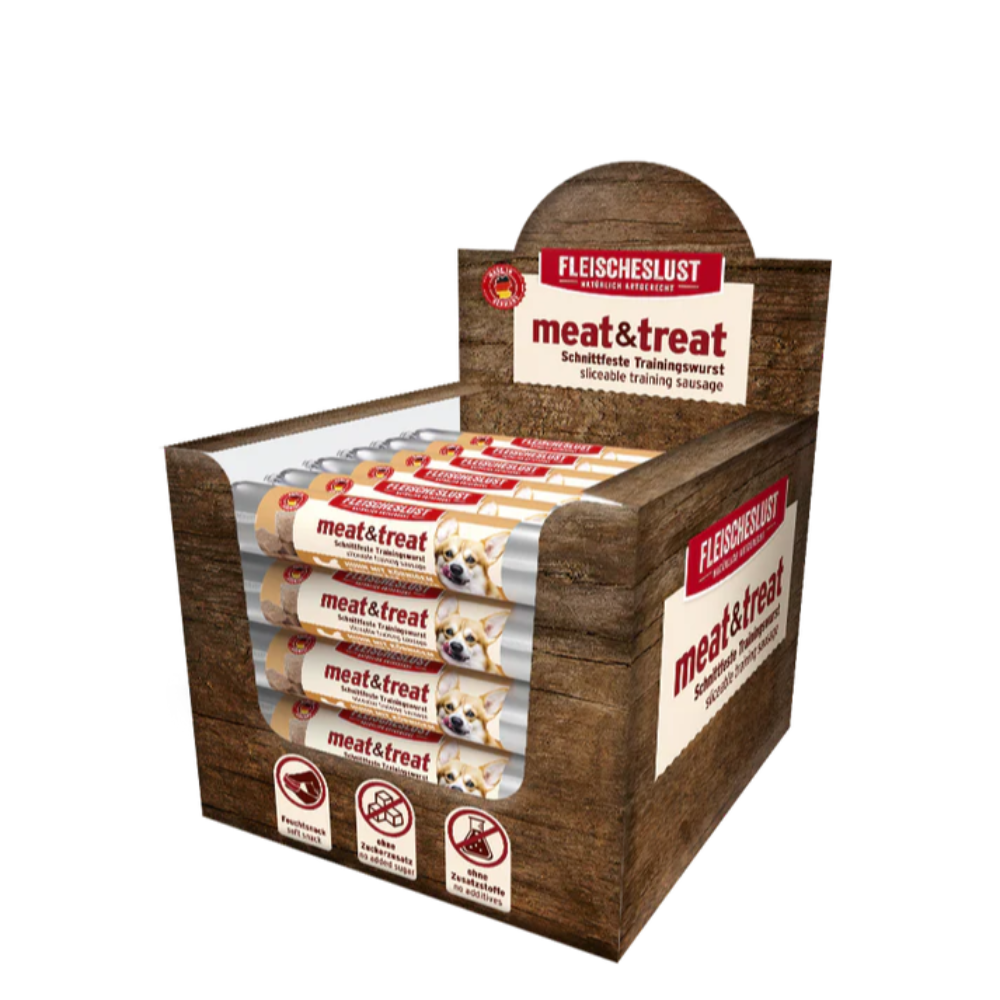 Fleischeslust Trainingswurst für Hunde Huhn und Körnigem Frischkäse
