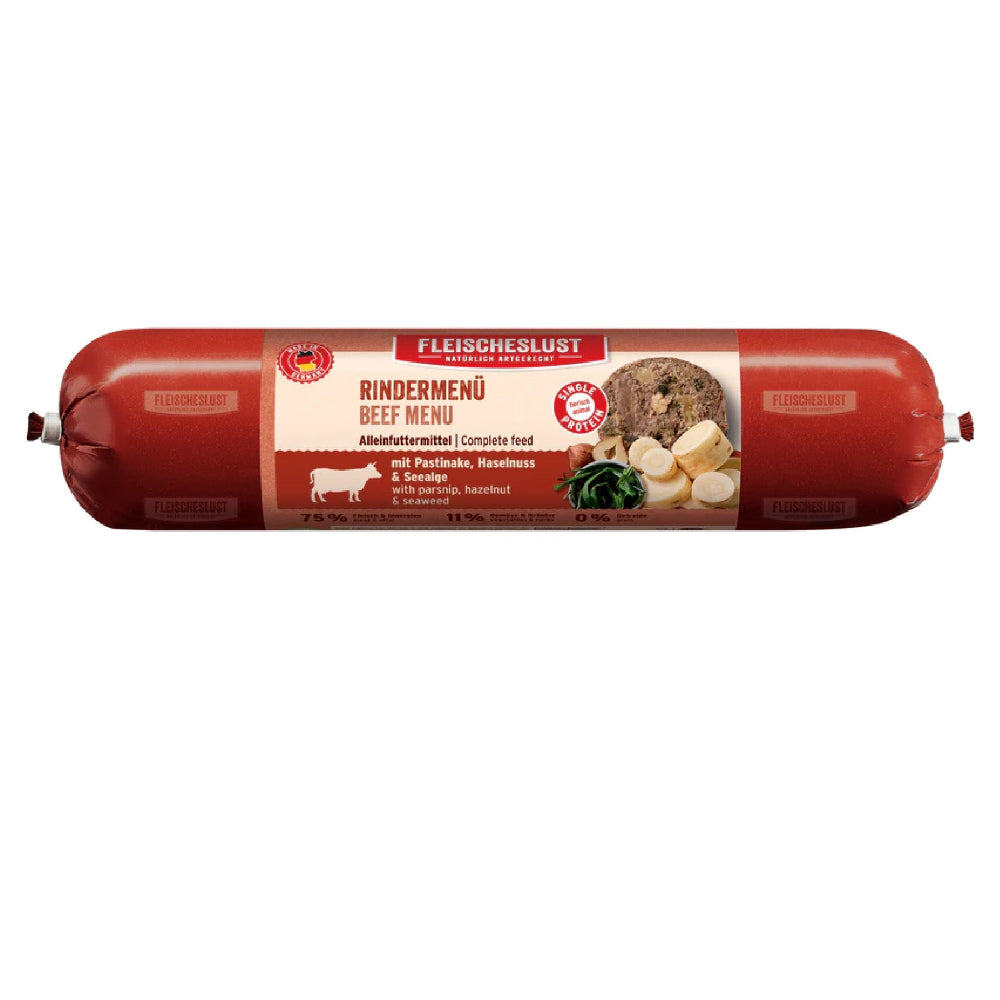 Fleischeslust Rindermenue Nassfutter fuer Hunde