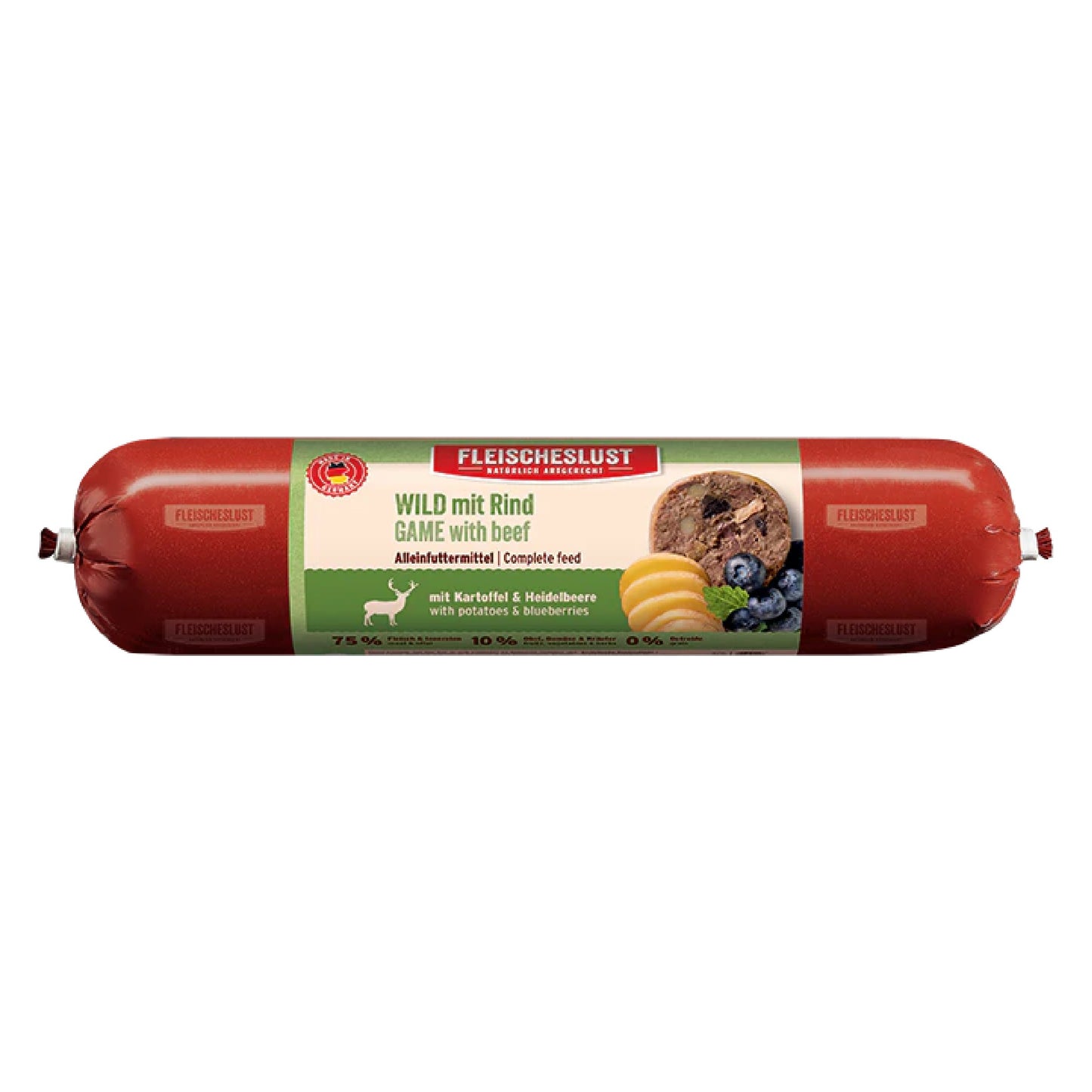 Wild mit Rind mit Kartoffel & Heidelbeere