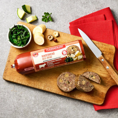 Fleischeslust Rindermenue  Nassfutter fuer Hunde