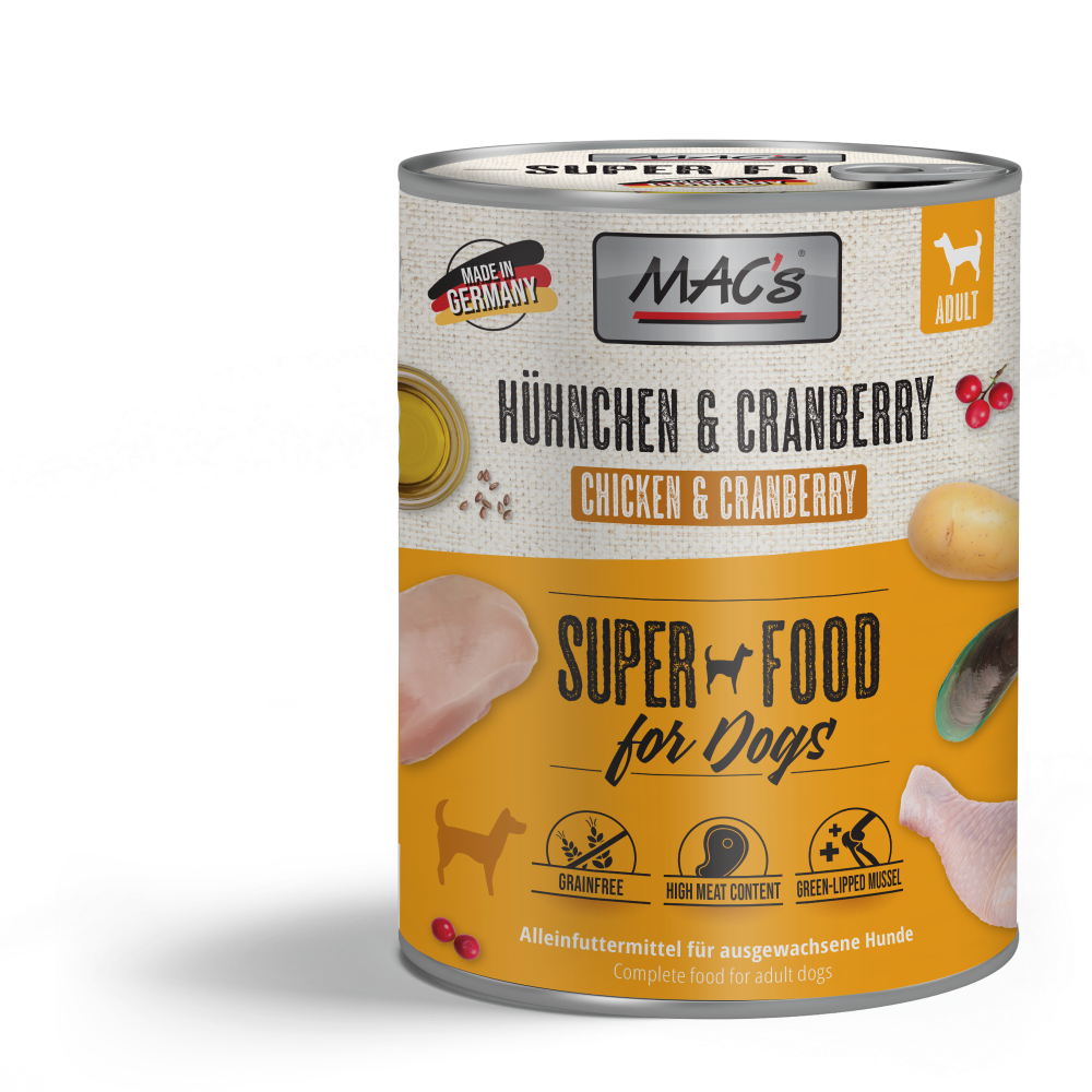 MAC´S Nassfutter Hühnchen und Cranberry für Hunde