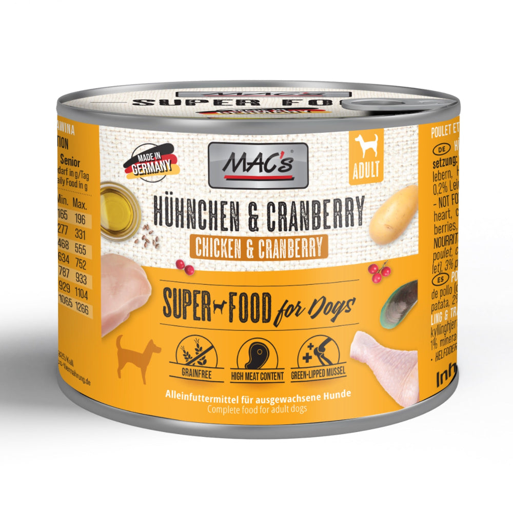 MAC´S Nassfutter Hühnchen und Cranberry für Hunde