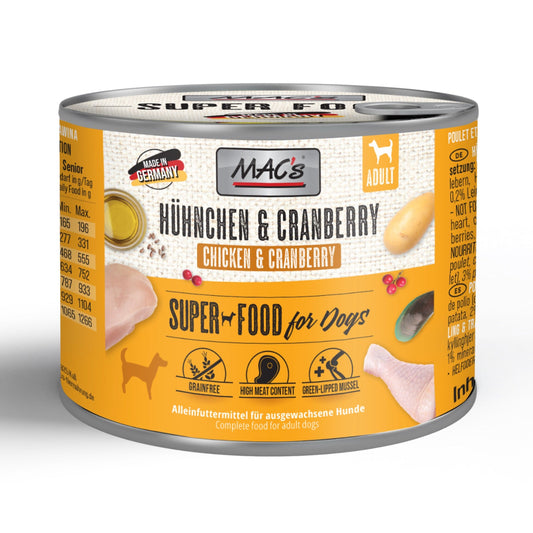 MAC´S Nassfutter Hühnchen und Cranberry für Hunde