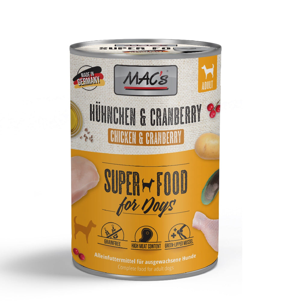 MAC´S Nassfutter Hühnchen und Cranberry für Hunde
