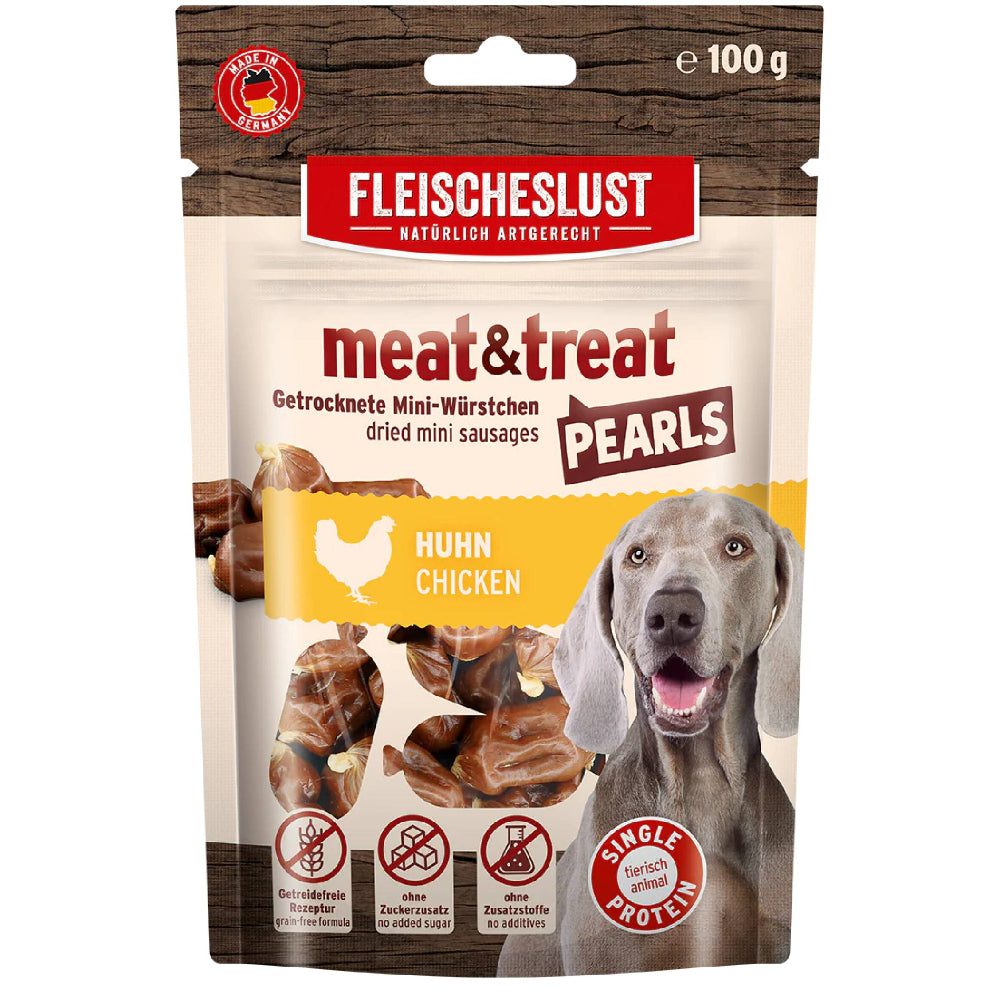 Fleischeslust Meat & Treat pearls Huhn Leckerlis für Hunde